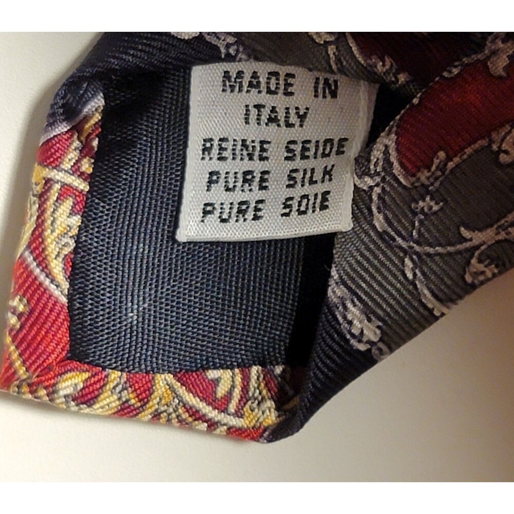 Men's Andhurst Mix Red Black NeckTie 100% Pure Silk - Picture 5 of 7